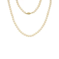 14K Yellow Gold & 6MM Freshwater Pearl Strand Necklace