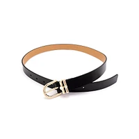 Leather Belt With 2 Embellished Keepers