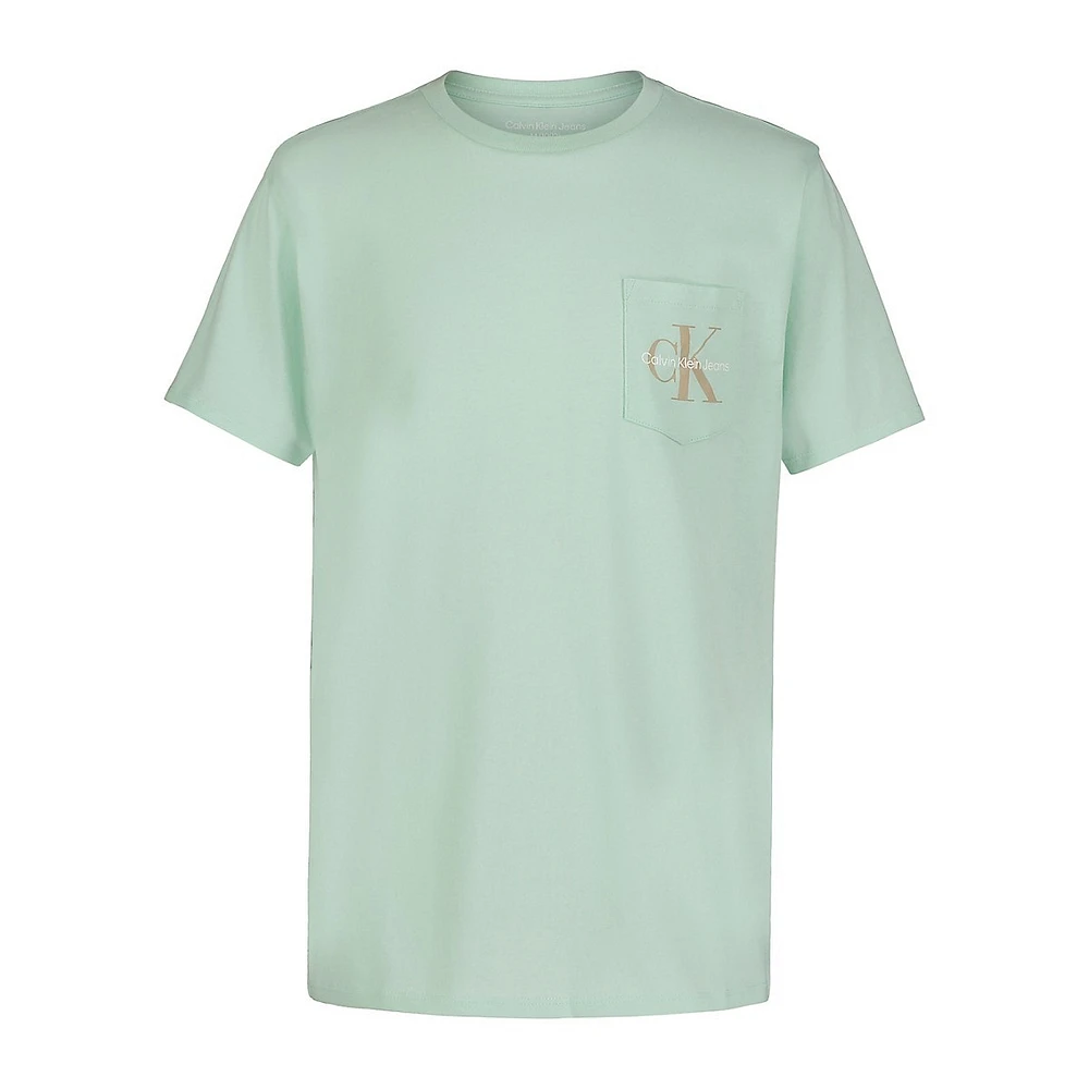 Boy's Monogram Logo Pocket T-Shirt