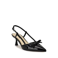 Reega3 Bow Slingback Kitten-Heel Sandals