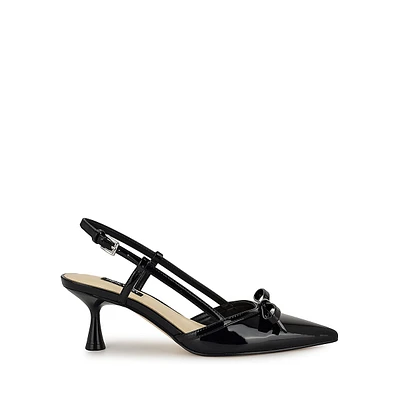 Reega3 Bow Slingback Kitten-Heel Sandals