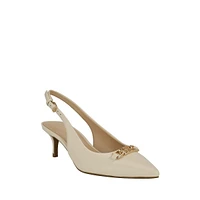 Tienna Chain-Detailed Slingback Dress Pumps