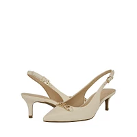 Tienna Chain-Detailed Slingback Dress Pumps