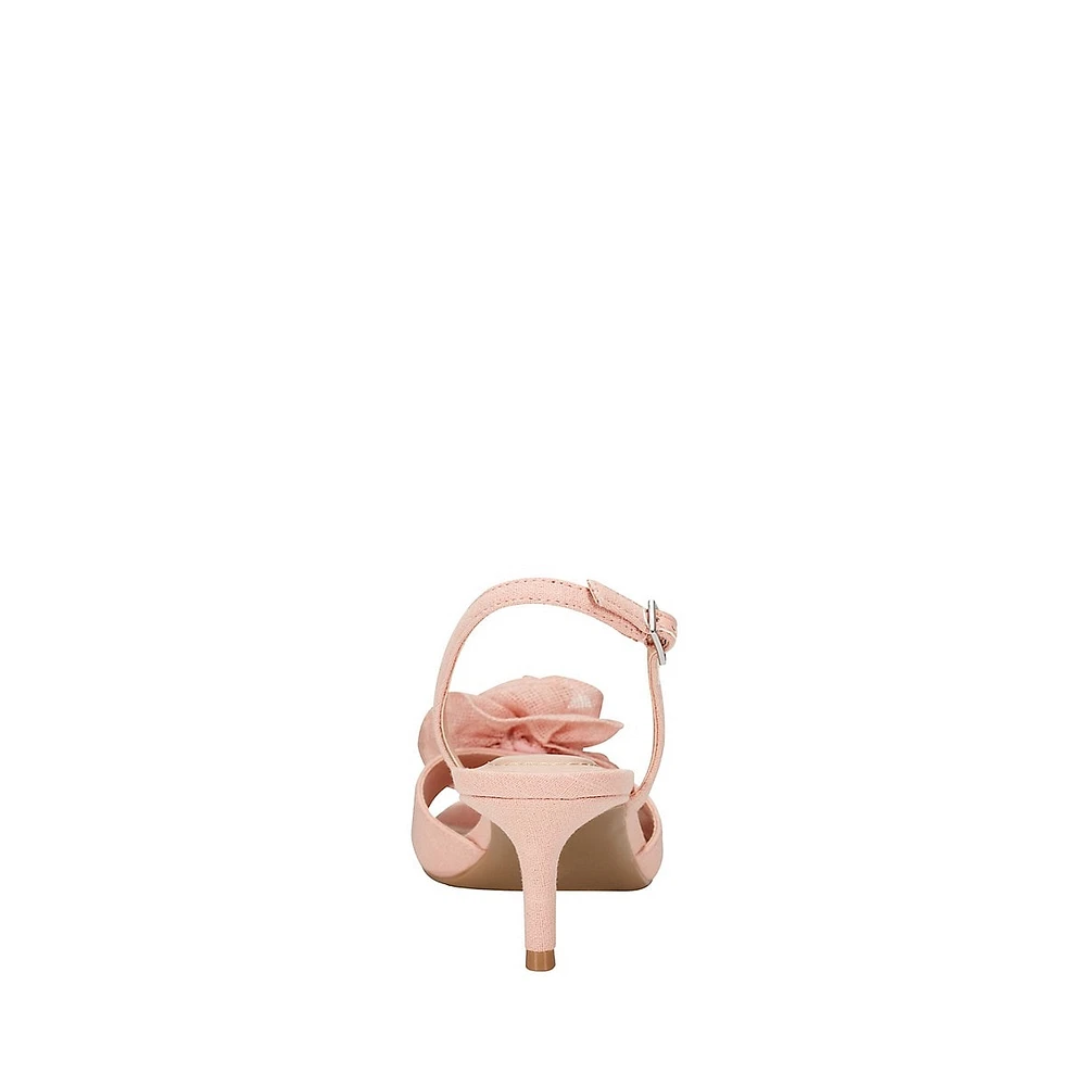 Marette Rose-Detail Slingback Sandals