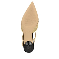 Railen2 Woven Point-Toe Slingback Pumps