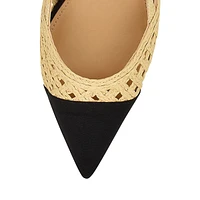 Railen2 Woven Point-Toe Slingback Pumps