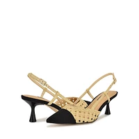 Railen2 Woven Point-Toe Slingback Pumps