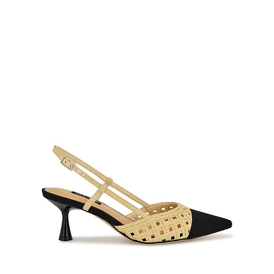 Railen2 Woven Point-Toe Slingback Pumps