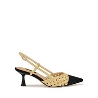 Railen2 Woven Point-Toe Slingback Pumps