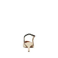Albas Raffia Point-Toe Slingback Pumps