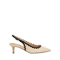 Albas Raffia Point-Toe Slingback Pumps