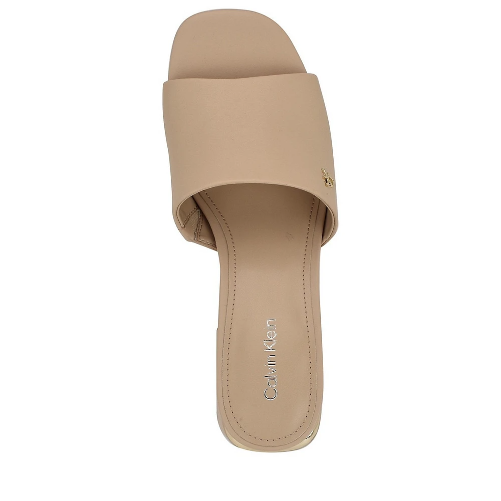 Rowena Block-Heel Slide Sandals
