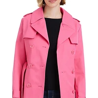 Double-Breasted Short Trench Coat