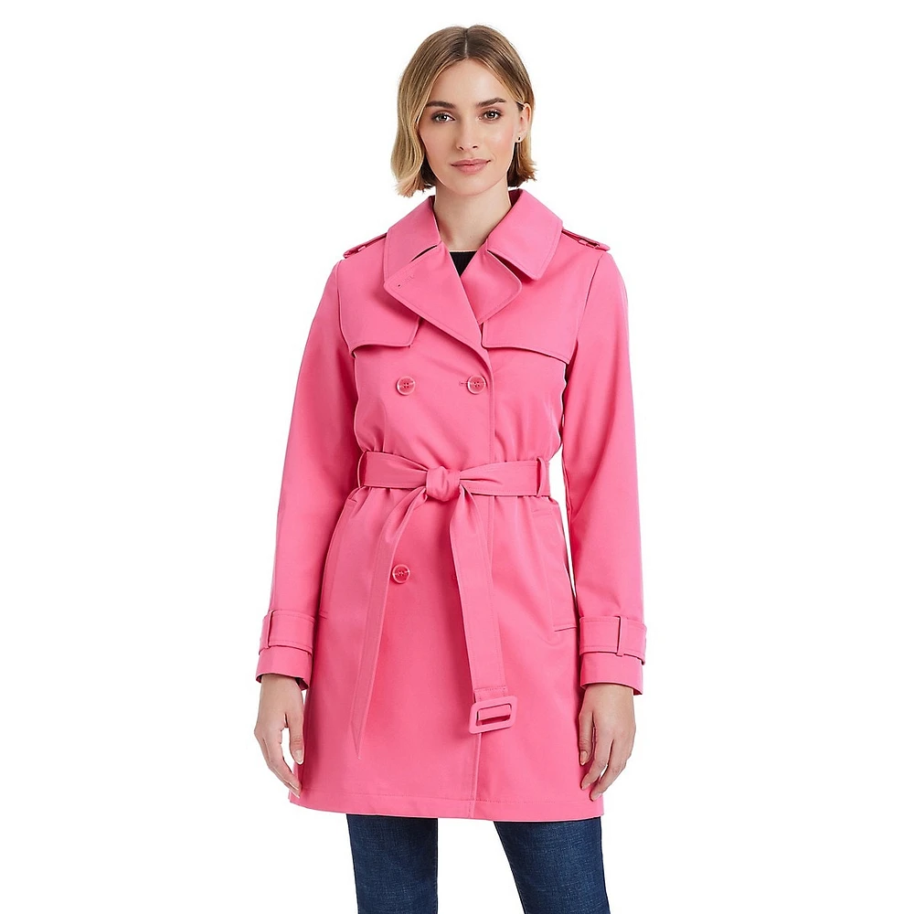 Double-Breasted Short Trench Coat