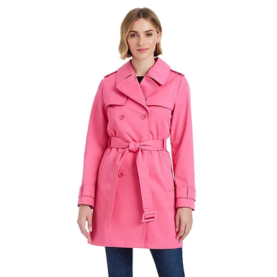 Double-Breasted Short Trench Coat