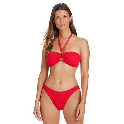 Haut de bikini bandeau texturé à dos nu