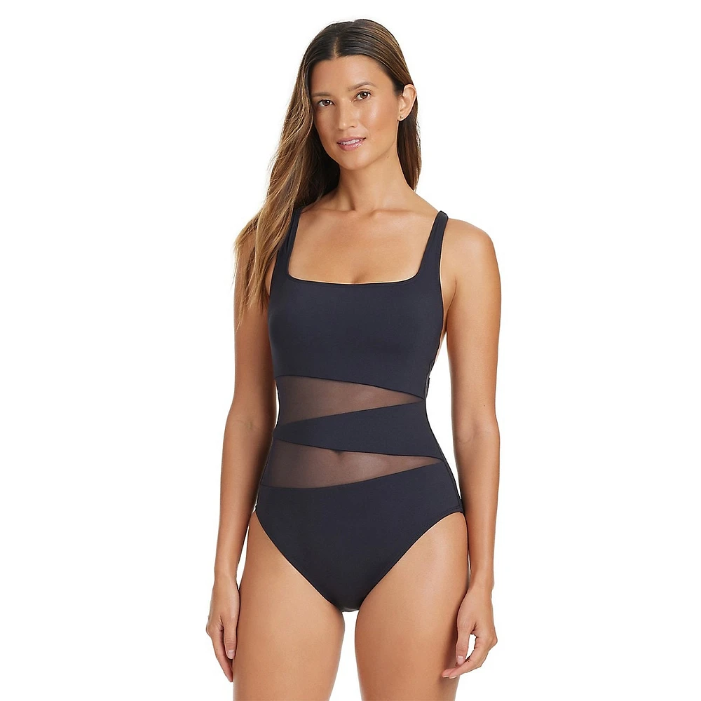 Maillot de bain une pièce croisé dans le dos Don't Mesh With Me