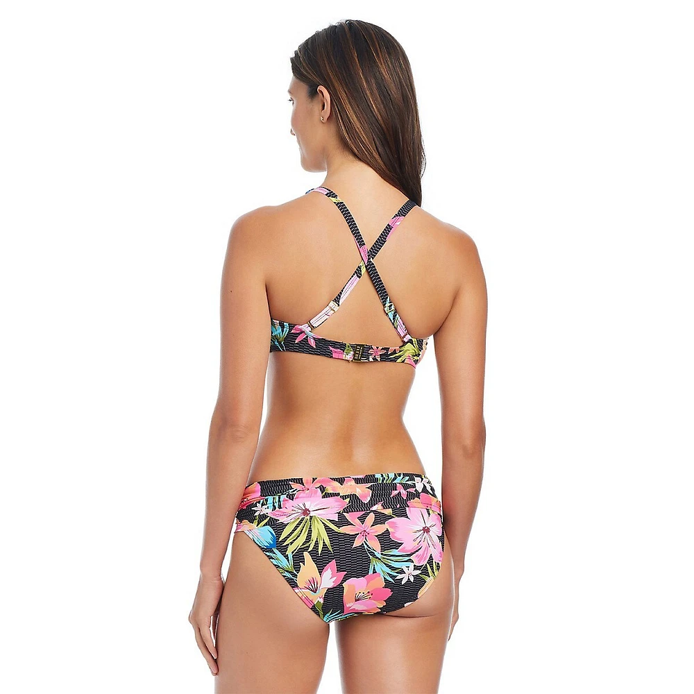 Haut de bikini à motif floral Sweet Escape avec anneau en O et bonnet D