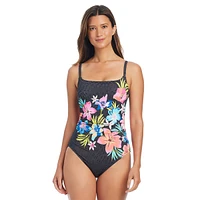 Maillot de bain à double bretelle froncée et décolleté dégagé Sweet Escape