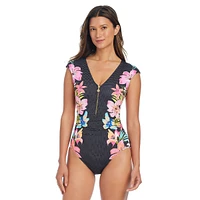 Maillot de bain une pièce à manches courtes et fermeture éclair Sweet Escape