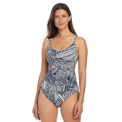 Haut de maillot bain tankini froncé à encolure dégagée Bali Breeze