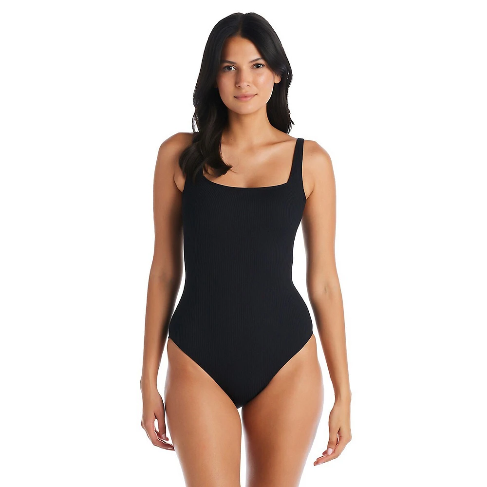 Maillot de bain tankini une pièce à col carré Walk The Line