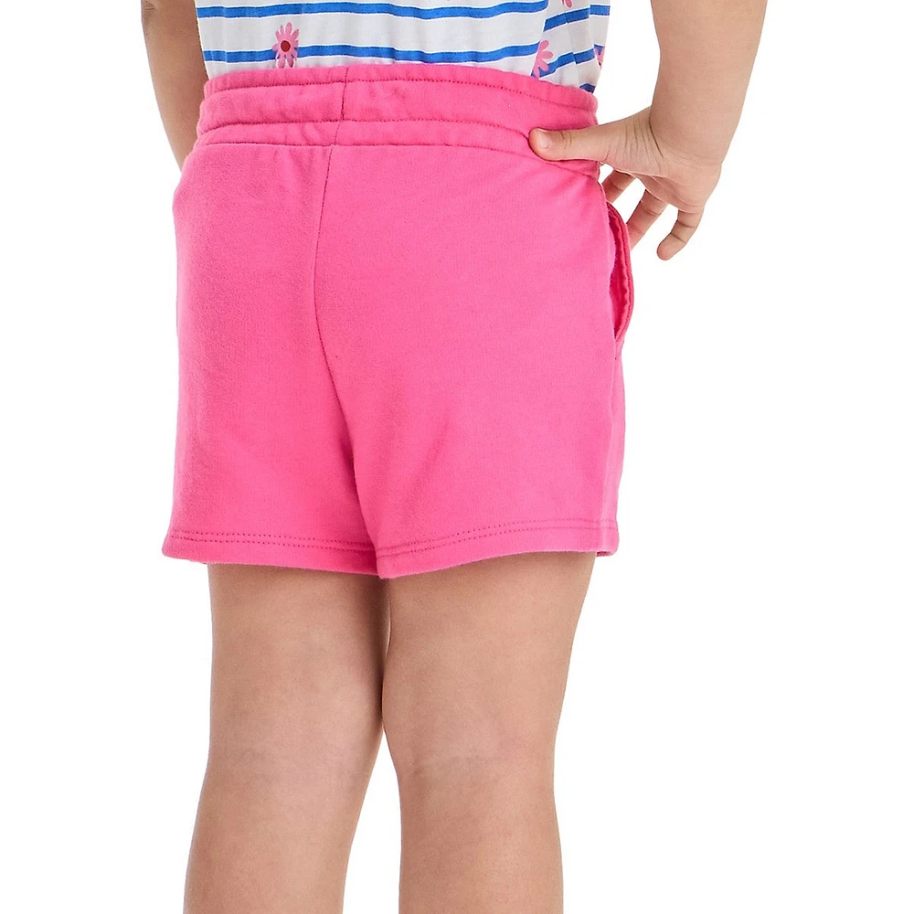 Short à enfiler en molleton français pour petite fille