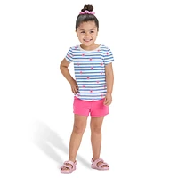 Short à enfiler en molleton français pour petite fille