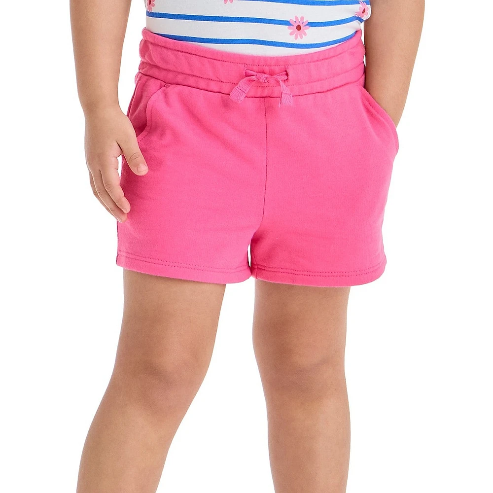 Short à enfiler en molleton français pour petite fille