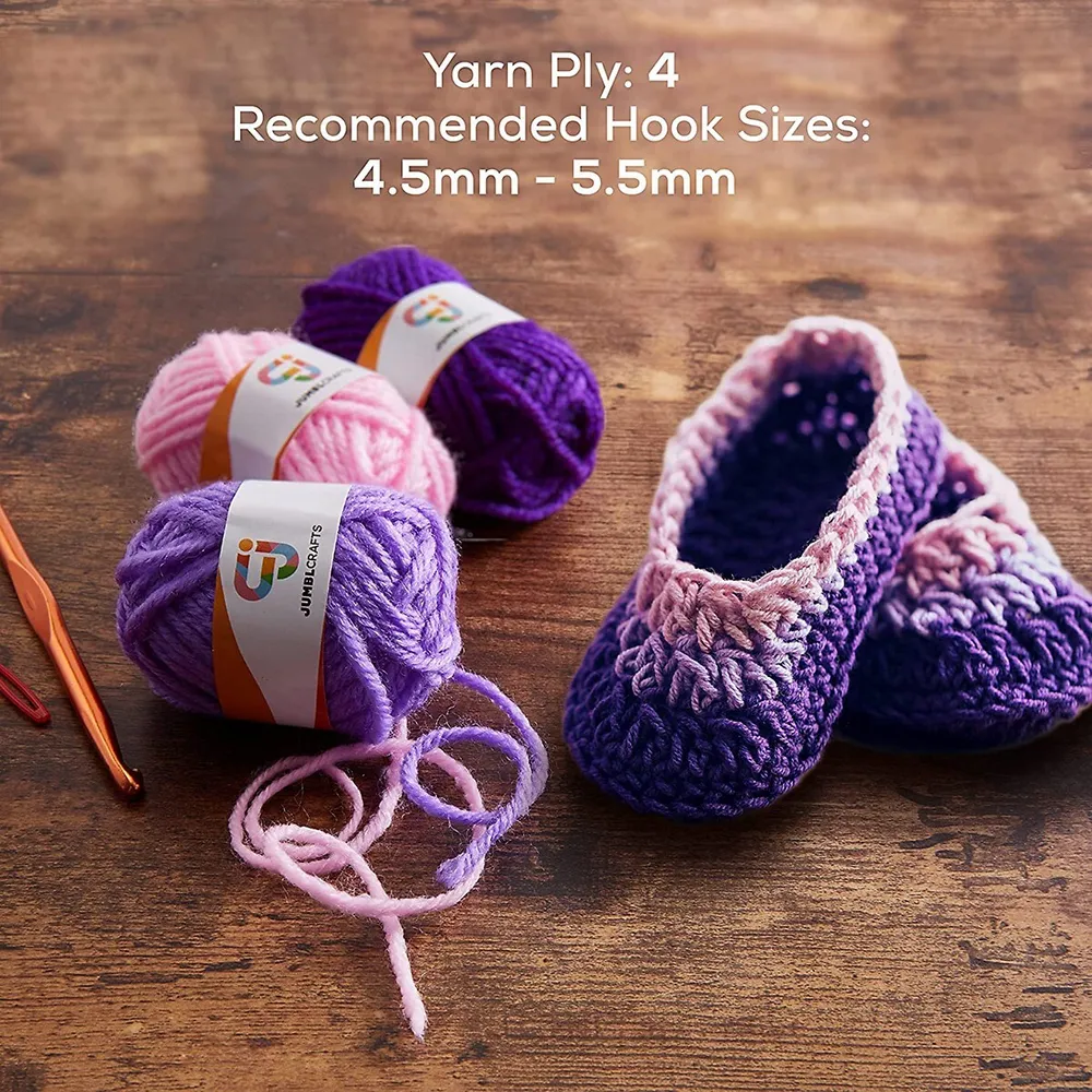 24 Yarn Crochet & Knitting Beginners Kit With 2 Crochet Hooks & 2 Weaving Needles