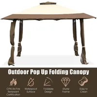 13'x13' Folding Gazebo Canopy Shelter Awning Tent Patio Garden Companion