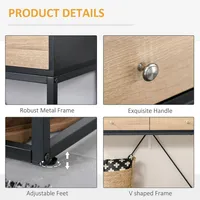 Console Table With 2 Drawers, Steel Frame For Hallway
