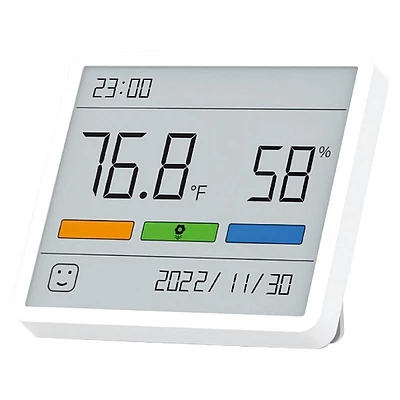 Indoor Thermometer Hygrometer With Large Digital Date Clock