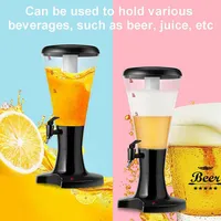 Set Of 2 Cold Draft Beer Tower Dispenser 3l Plastic W/led Lights New