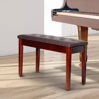 Storage Piano Bench With Faux Leather Seat