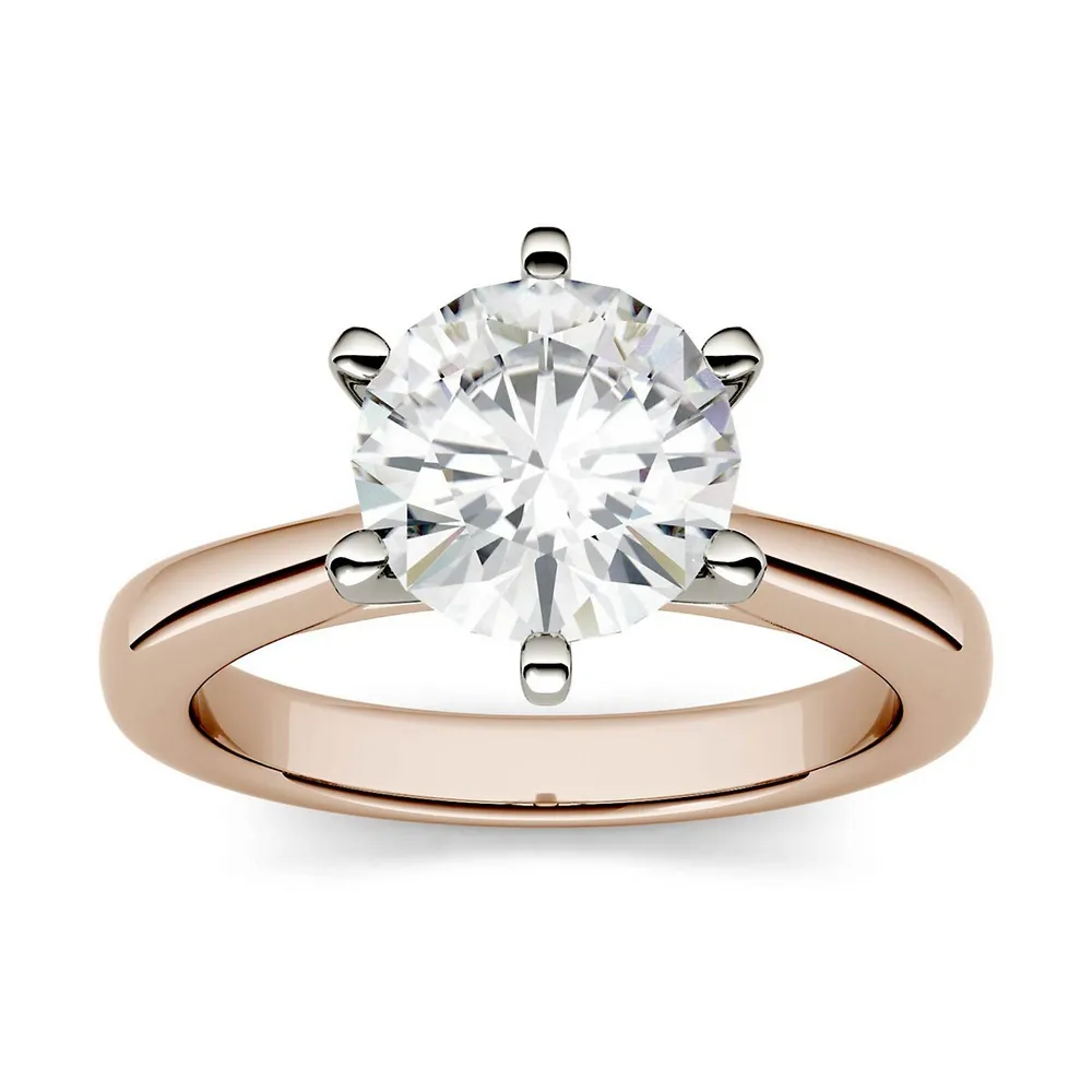 14k Rose Gold 1.90 Ct. T.w. Created Moissanite Solitaire Ring