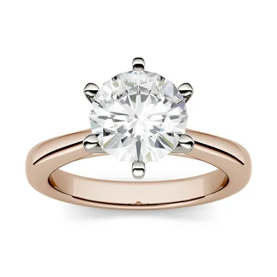 14k Rose Gold 1.90 Ct. T.w. Created Moissanite Solitaire Ring