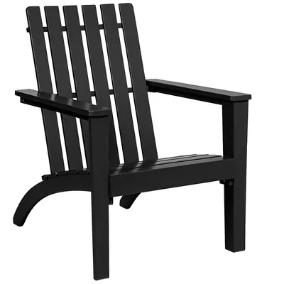 Patio Adirondack Chair Acacia Wood Lounge Armrest Garden Deck Whiteblackgray