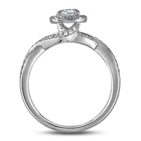 18k White Gold 0.81 Cttw Forevermark Certified Diamond Halo Ring
