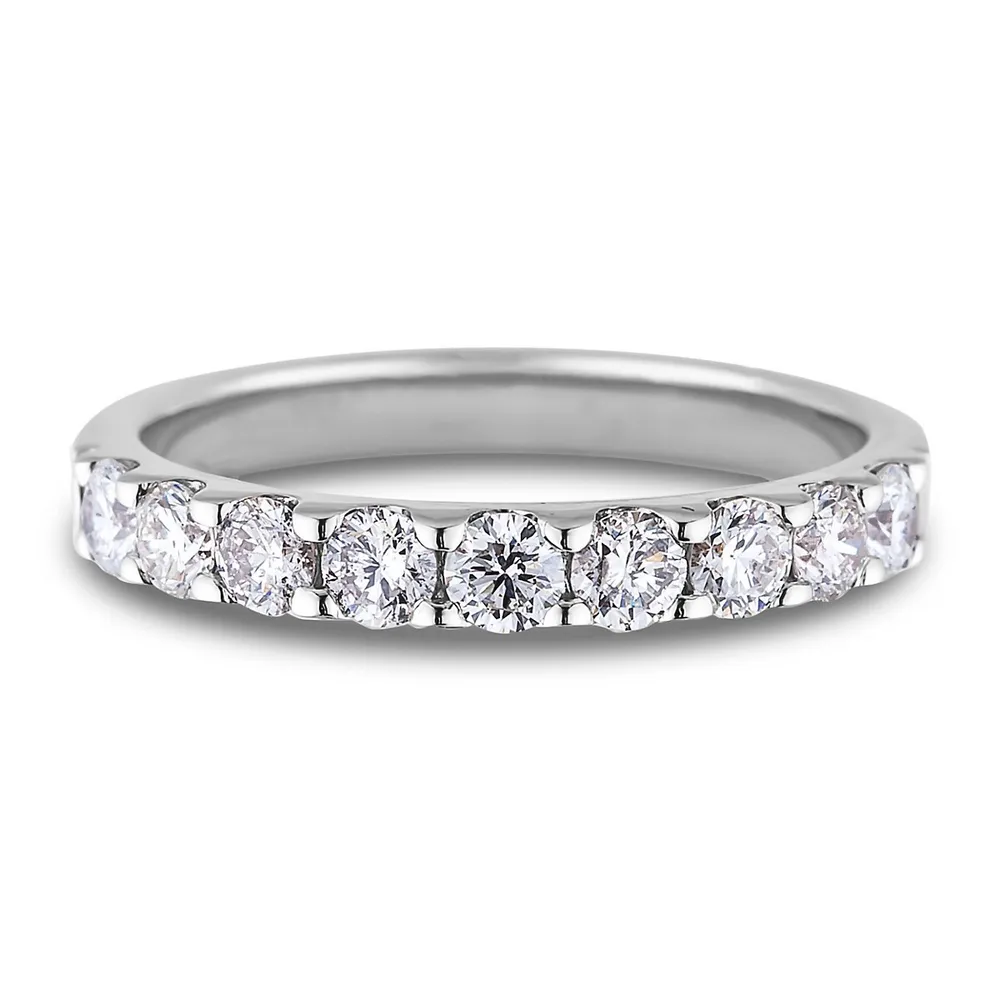 14k White Gold 0.82 Cttw Round Brilliant Cut Canadian Diamond Anniversary Wedding Ring