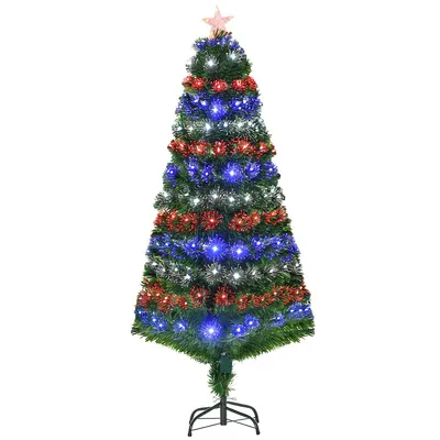 5ft Pre-lit Fiber Optic Artificial Christmas Tree With 180 Led Lights And Branch Tips
