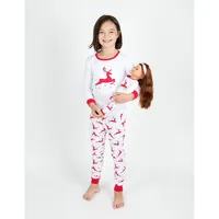 Girls And Doll Matching Cotton Christmas Pajamas