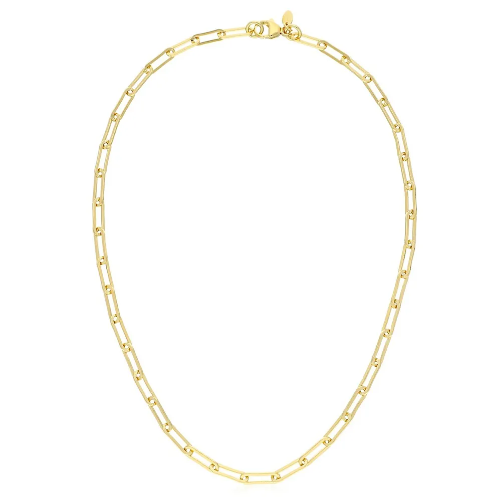 18kt Gold Plated 18" With Paper Clip Link Chain