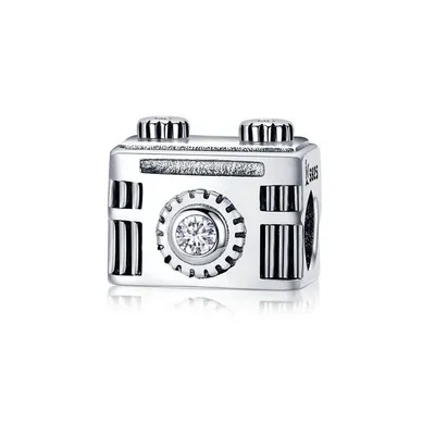 Sterling Silver Cz Camera Charm