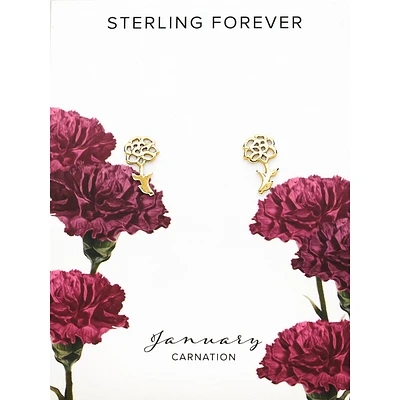 Sterling Silver Birth Flower Studs-january