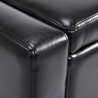 Faux Leather Storage Ottoman Bench