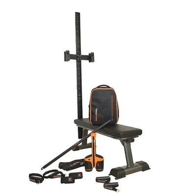 Full Body Cable Home Gym Set - As Seen On Shark Tank, Portable, Bluetooth | Strength, Hiit, Cardio, 5-300lbs Resistance (orange)
