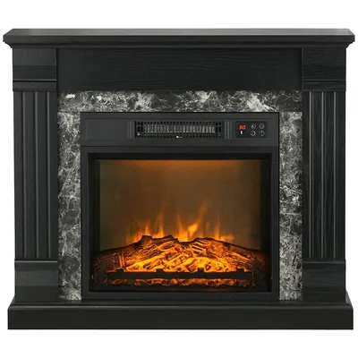 Electric Fireplace, Realistic Flame, Adjustable Temperature