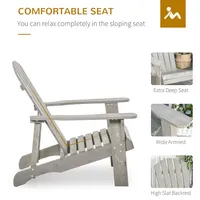 Wooden Adirondack Chair Outdoor Patio Chair For Fire Pit