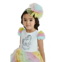 Multicolor Unicorn Birthday Tutu Dress For Girls